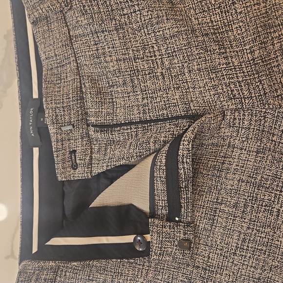 Ann Taylor Womens Ankle Mid Rise Trouser Size 14 Black Grey - Picture 3 of 10
